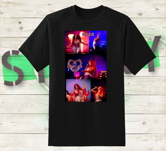 Karol G Strip Love Tour Collage Art T-Shirt